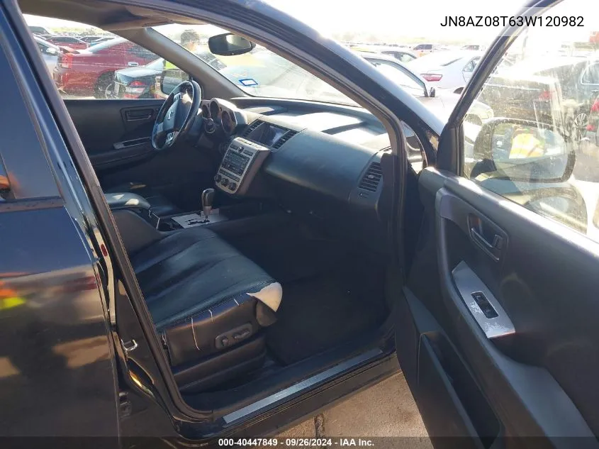 JN8AZ08T63W120982 2003 Nissan Murano Sl