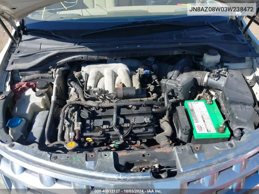 JN8AZ08W03W238472 2003 Nissan Murano Sl