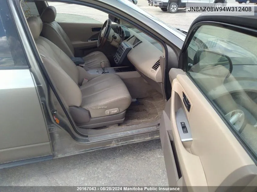 JN8AZ08W94W312408 2004 Nissan Murano Se