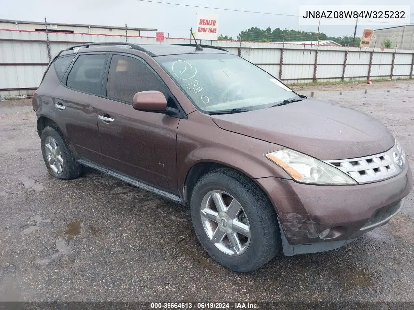 JN8AZ08W84W325232 2004 Nissan Murano Sl