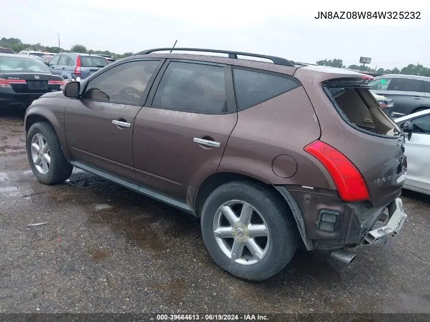 JN8AZ08W84W325232 2004 Nissan Murano Sl