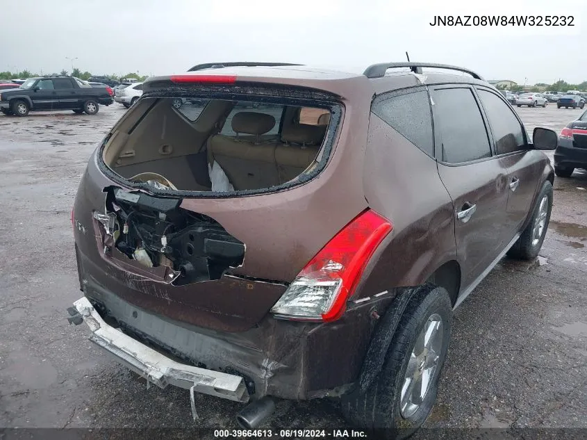 JN8AZ08W84W325232 2004 Nissan Murano Sl