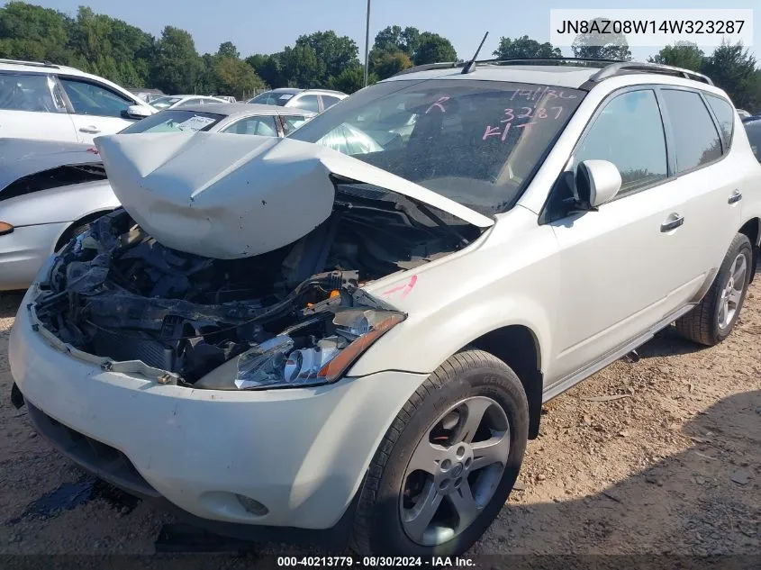 2004 Nissan Murano Sl VIN: JN8AZ08W14W323287 Lot: 40213779