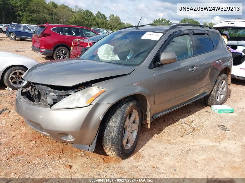 2004 Nissan Murano Sl VIN: JN8AZ08W24W329213 Lot: 40451487