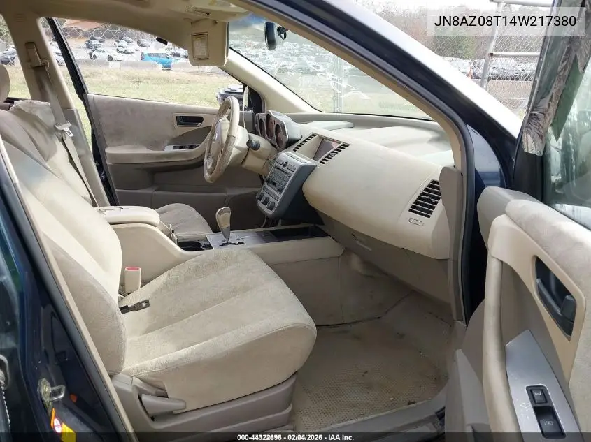 JN8AZ08T14W217380 2004 Nissan Murano Sl