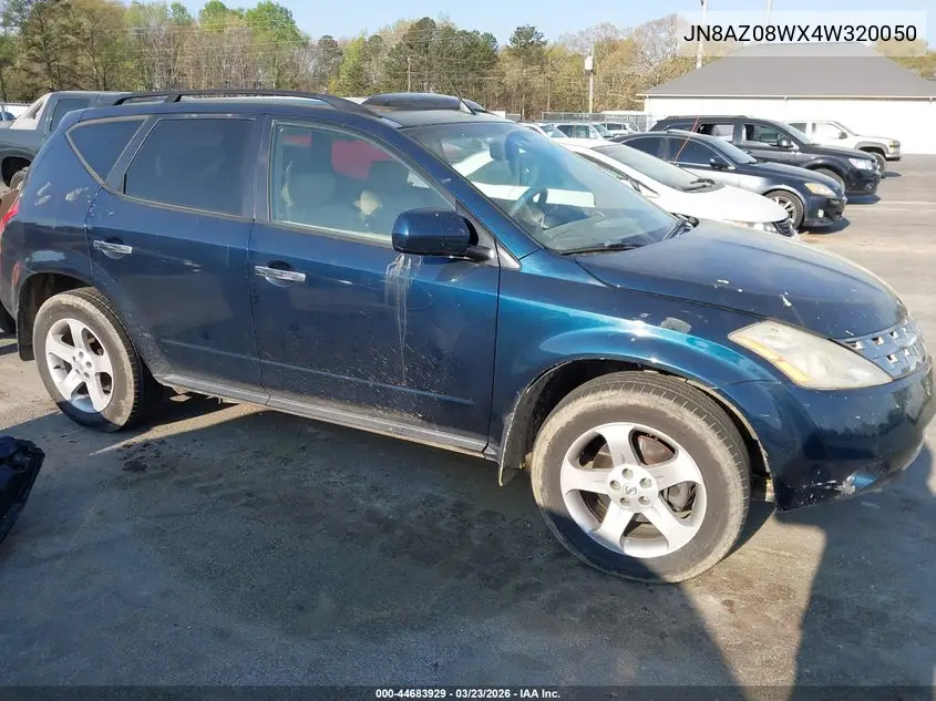 JN8AZ08WX4W320050 2004 Nissan Murano Sl
