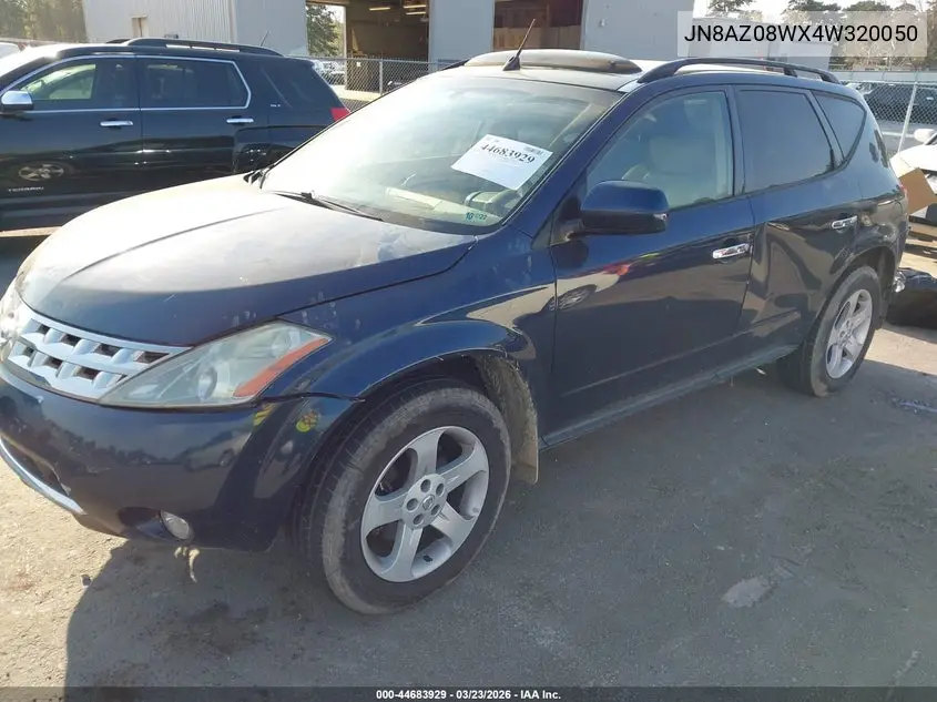 JN8AZ08WX4W320050 2004 Nissan Murano Sl