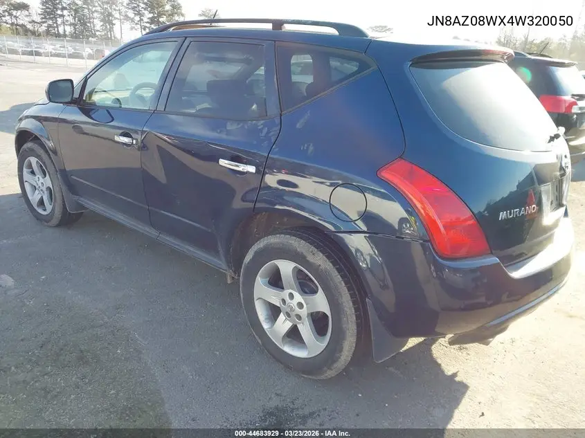 JN8AZ08WX4W320050 2004 Nissan Murano Sl