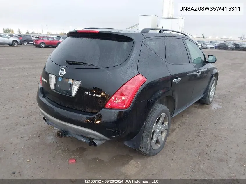 JN8AZ08W35W415311 2005 Nissan Murano Sl