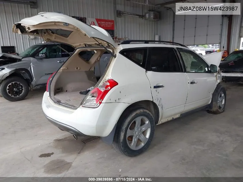 JN8AZ08W15W423987 2005 Nissan Murano Sl