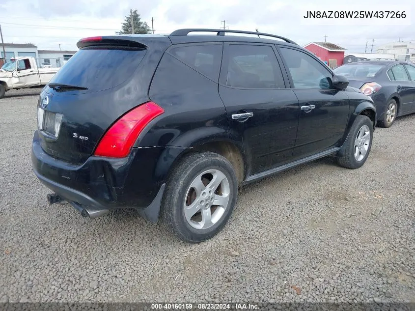 2005 Nissan Murano S VIN: JN8AZ08W25W437266 Lot: 40160159