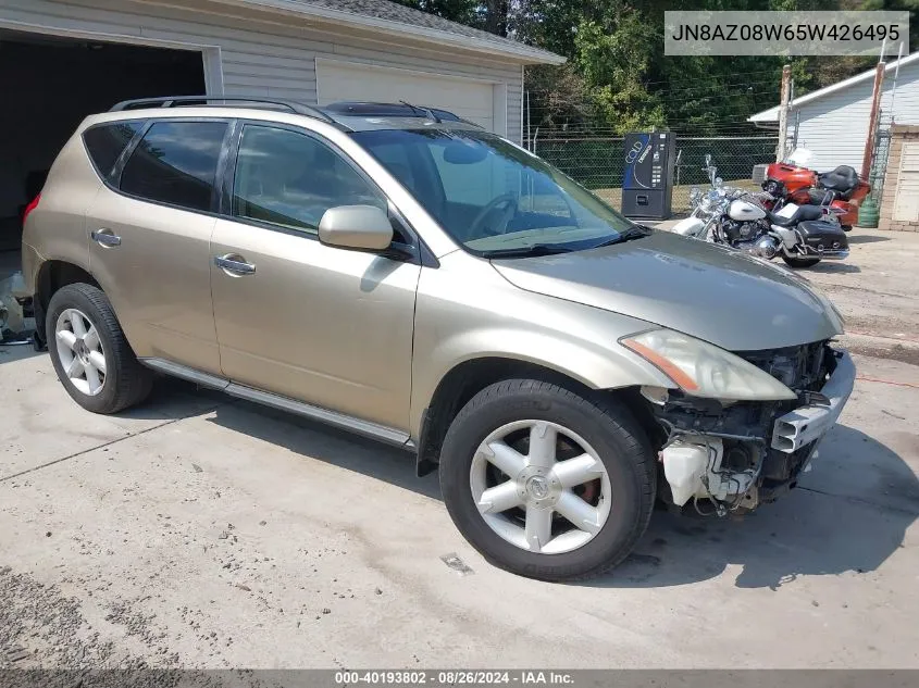 2005 Nissan Murano Se VIN: JN8AZ08W65W426495 Lot: 40193802