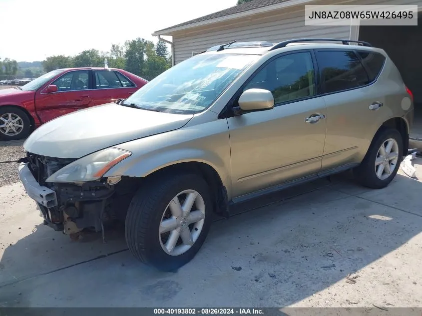 2005 Nissan Murano Se VIN: JN8AZ08W65W426495 Lot: 40193802