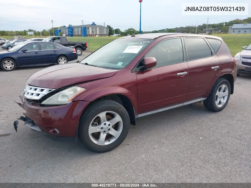 JN8AZ08T05W321439 2005 Nissan Murano Sl