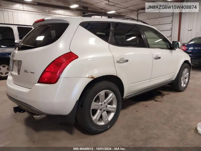 JN8AZ08W15W408874 2005 Nissan Murano Sl