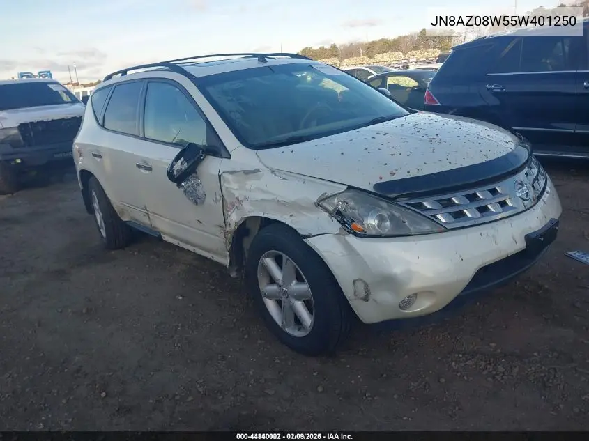 JN8AZ08W55W401250 2005 Nissan Murano Se