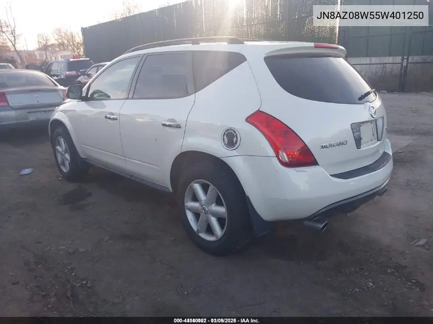 JN8AZ08W55W401250 2005 Nissan Murano Se