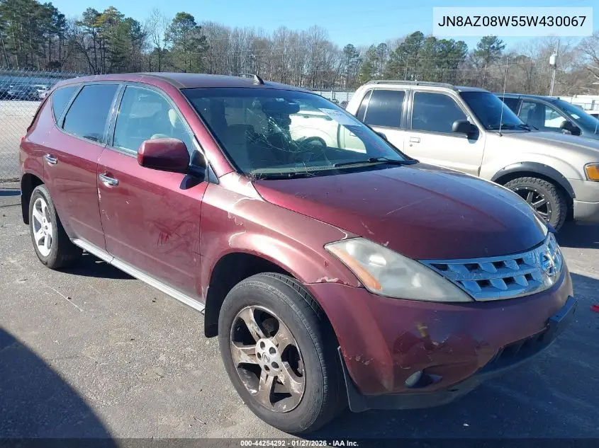 JN8AZ08W55W430067 2005 Nissan Murano Sl