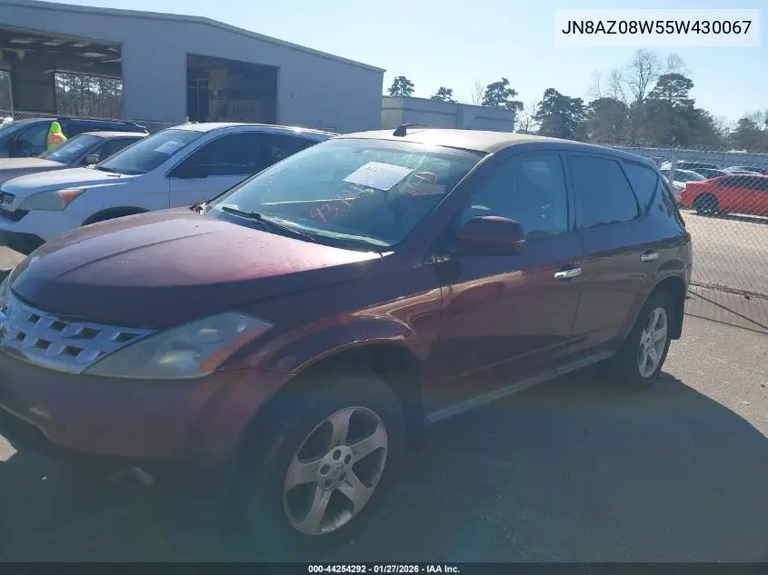 JN8AZ08W55W430067 2005 Nissan Murano Sl