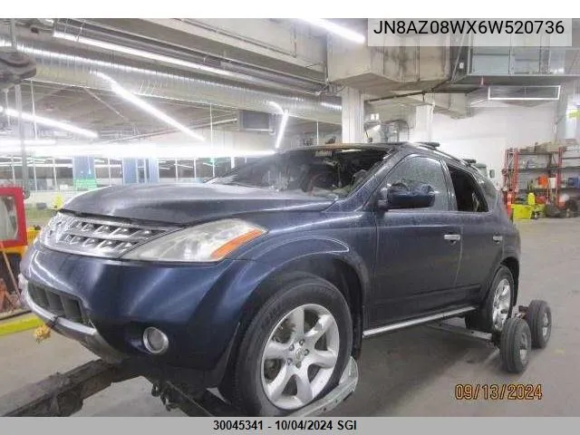 JN8AZ08WX6W520736 2006 Nissan Murano Sl/Se/S