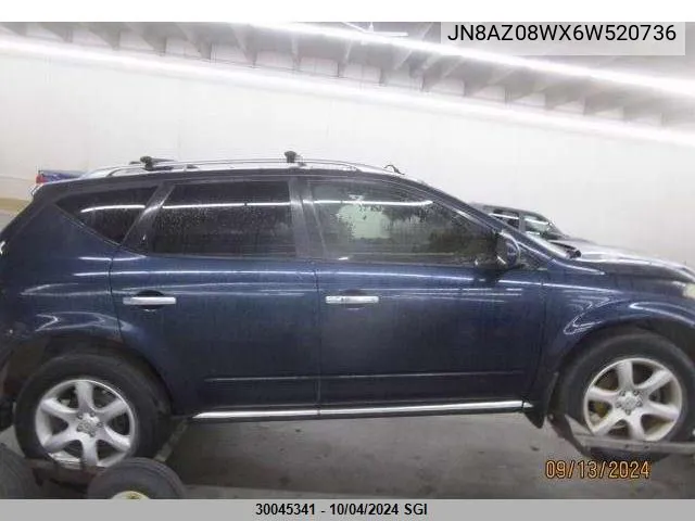 JN8AZ08WX6W520736 2006 Nissan Murano Sl/Se/S