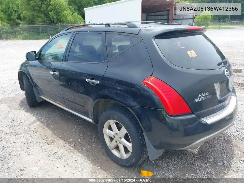 JN8AZ08T36W412366 2006 Nissan Murano Sl