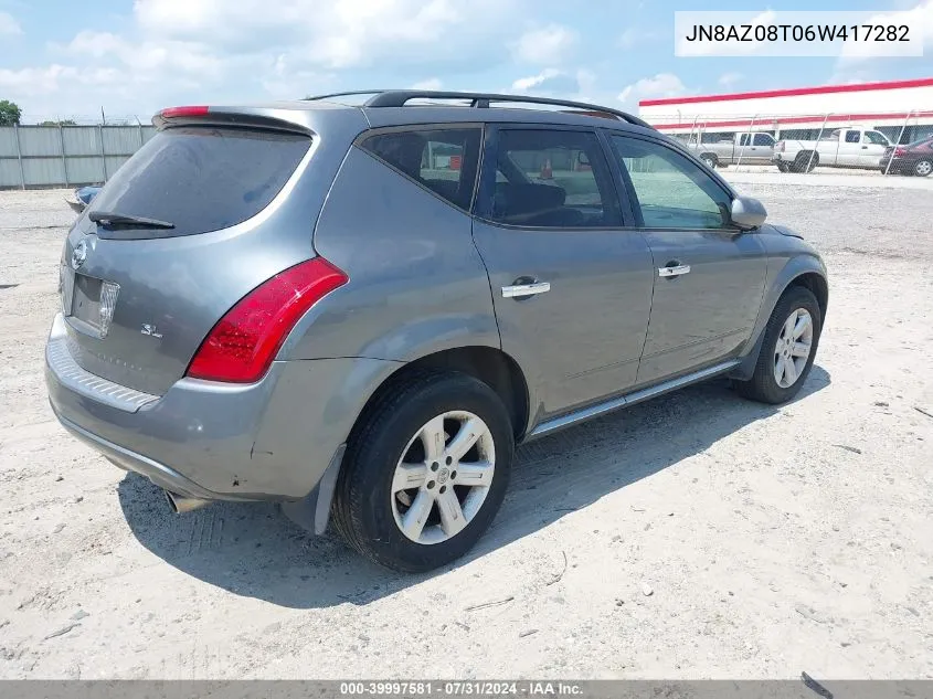 JN8AZ08T06W417282 2006 Nissan Murano Sl