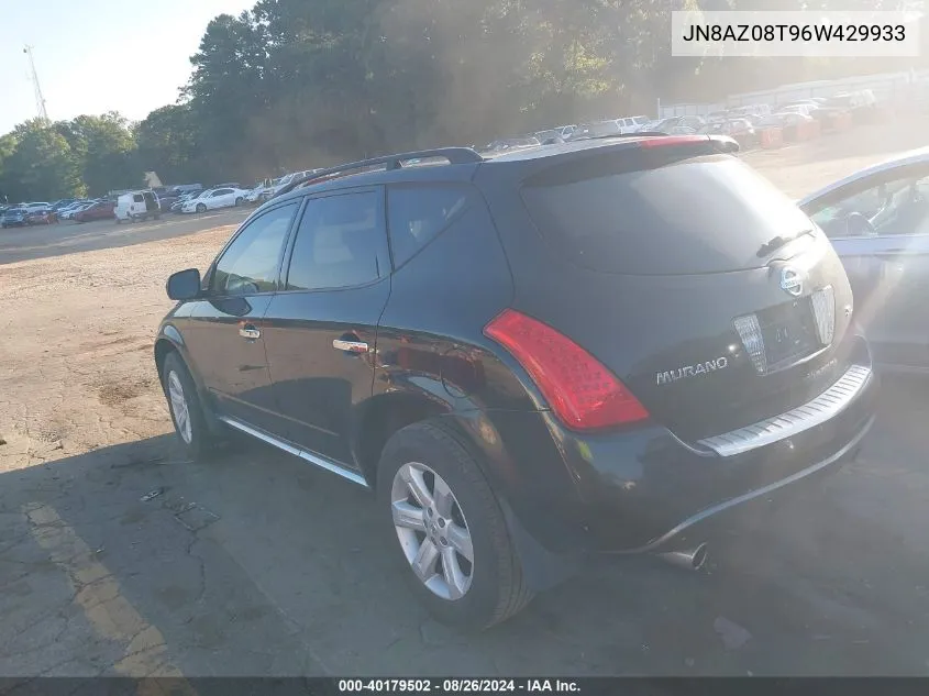 2006 Nissan Murano Sl VIN: JN8AZ08T96W429933 Lot: 40179502