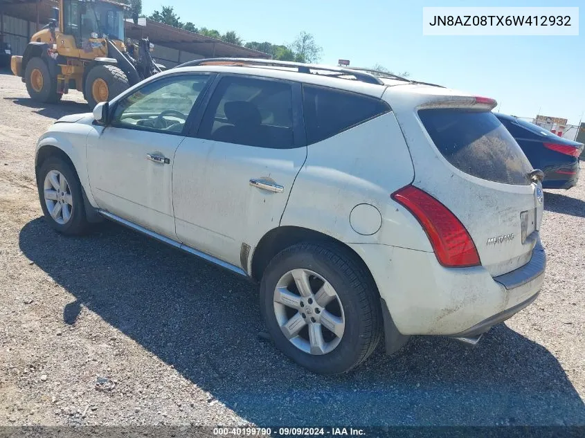 JN8AZ08TX6W412932 2006 Nissan Murano Sl