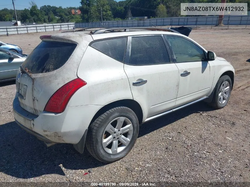 JN8AZ08TX6W412932 2006 Nissan Murano Sl