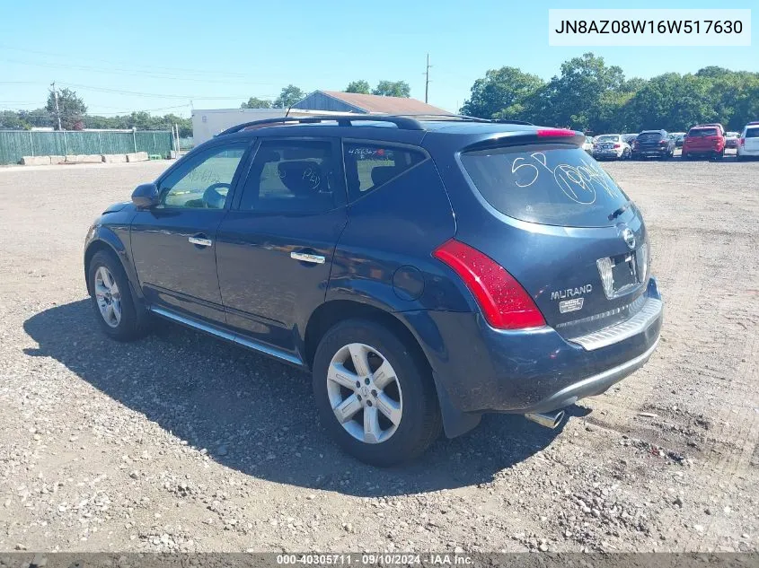 JN8AZ08W16W517630 2006 Nissan Murano Sl