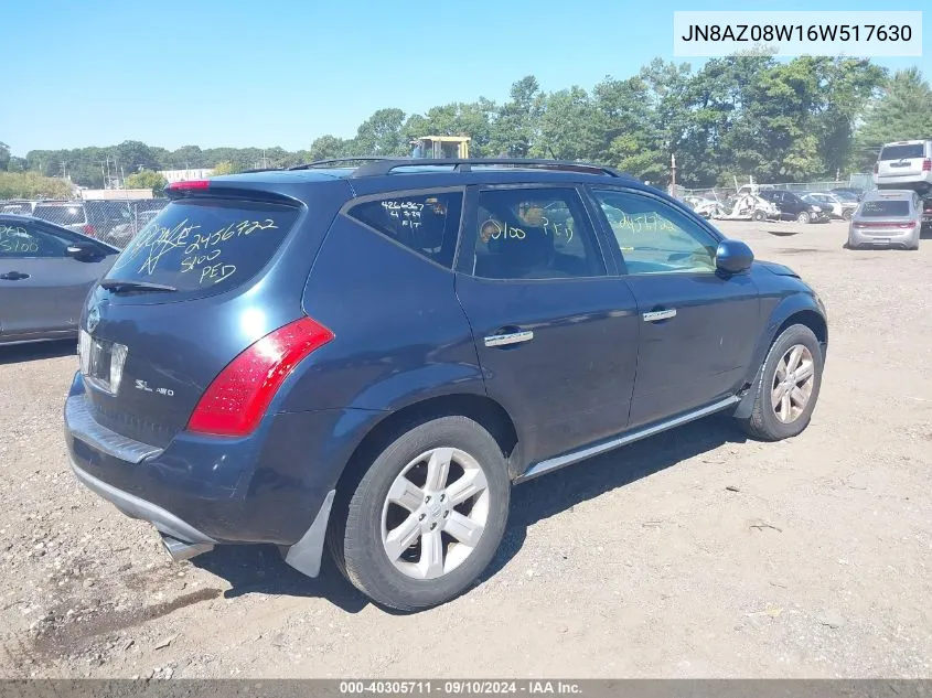 JN8AZ08W16W517630 2006 Nissan Murano Sl