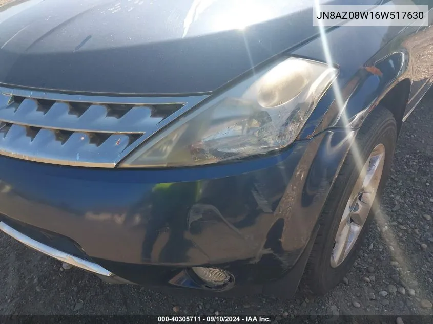 JN8AZ08W16W517630 2006 Nissan Murano Sl