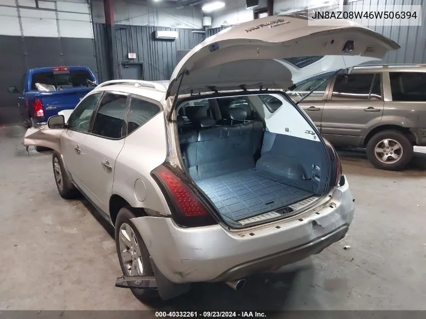 JN8AZ08W46W506394 2006 Nissan Murano Sl/Se/S