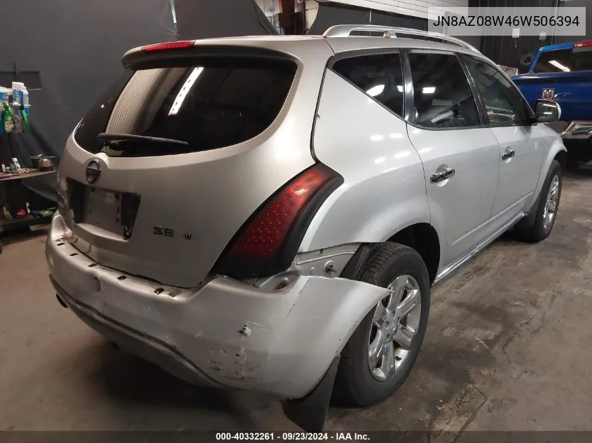 JN8AZ08W46W506394 2006 Nissan Murano Sl/Se/S