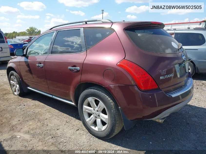 JN8AZ08W06W502505 2006 Nissan Murano Sl