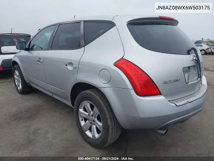 JN8AZ08WX6W503175 2006 Nissan Murano S