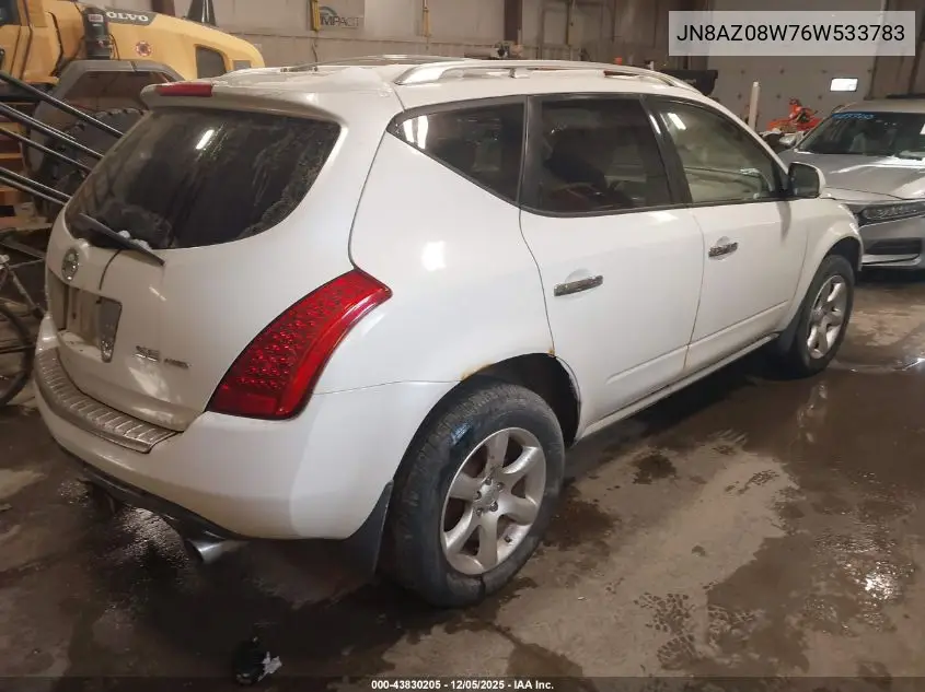 JN8AZ08W76W533783 2006 Nissan Murano Se
