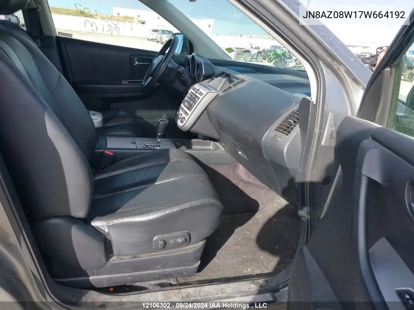 JN8AZ08W17W664192 2007 Nissan Murano Sl/Se/S