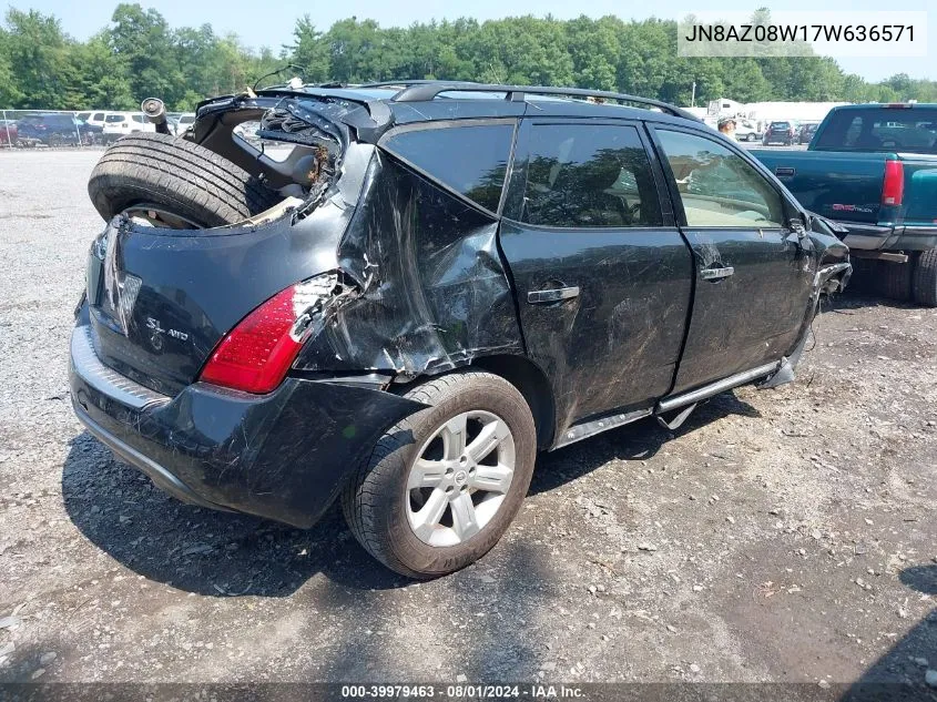 JN8AZ08W17W636571 2007 Nissan Murano Sl