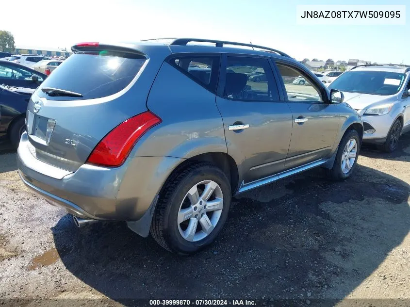 2007 Nissan Murano Sl VIN: JN8AZ08TX7W509095 Lot: 39999870