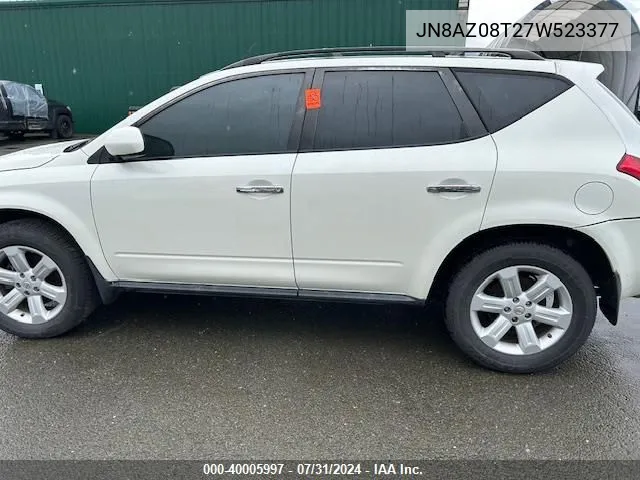 2007 Nissan Murano S VIN: JN8AZ08T27W523377 Lot: 40005997