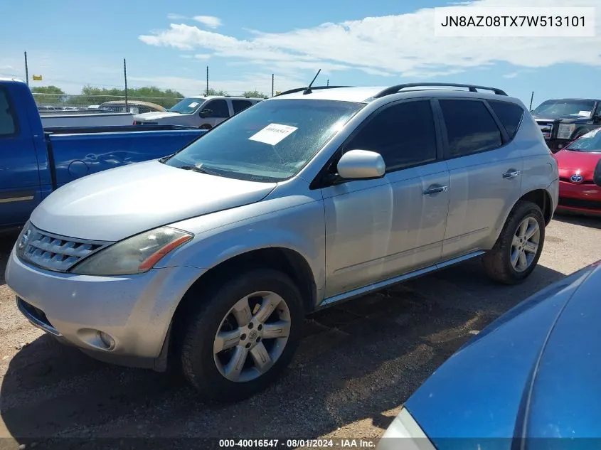 2007 Nissan Murano Sl VIN: JN8AZ08TX7W513101 Lot: 40016547