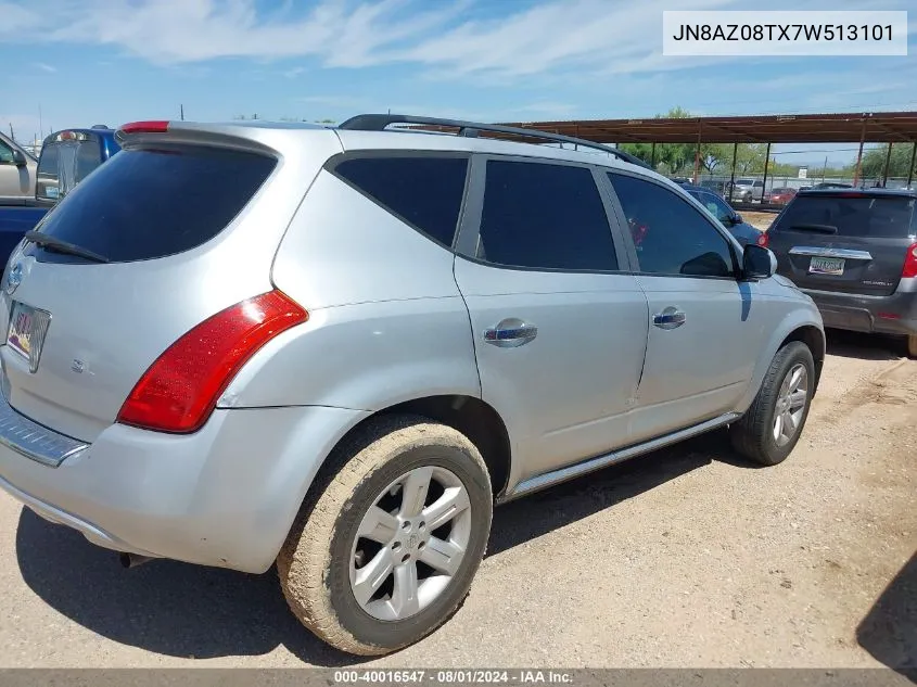 JN8AZ08TX7W513101 2007 Nissan Murano Sl