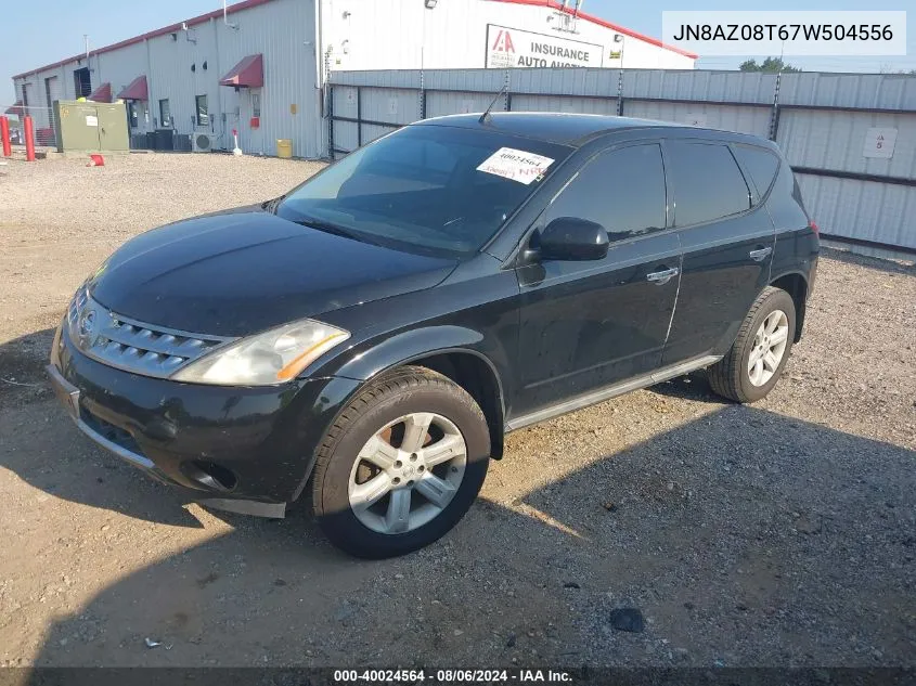 2007 Nissan Murano S VIN: JN8AZ08T67W504556 Lot: 40024564