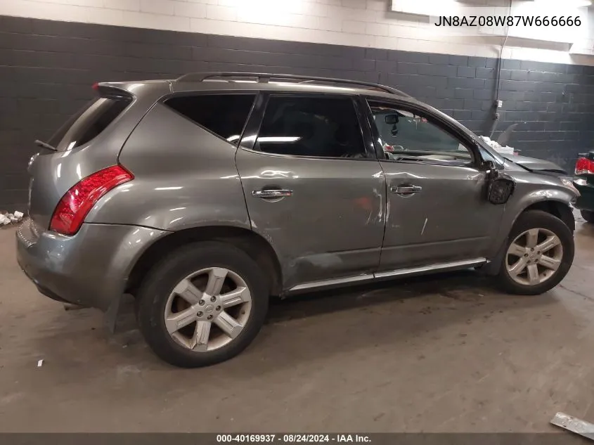 JN8AZ08W87W666666 2007 Nissan Murano Sl