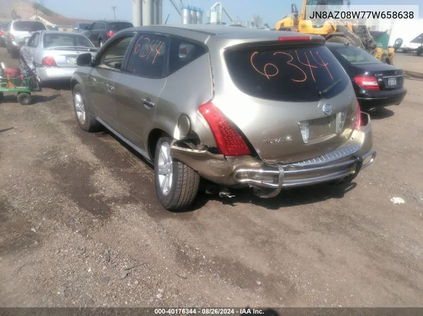 2007 Nissan Murano S VIN: JN8AZ08W77W658638 Lot: 40176344