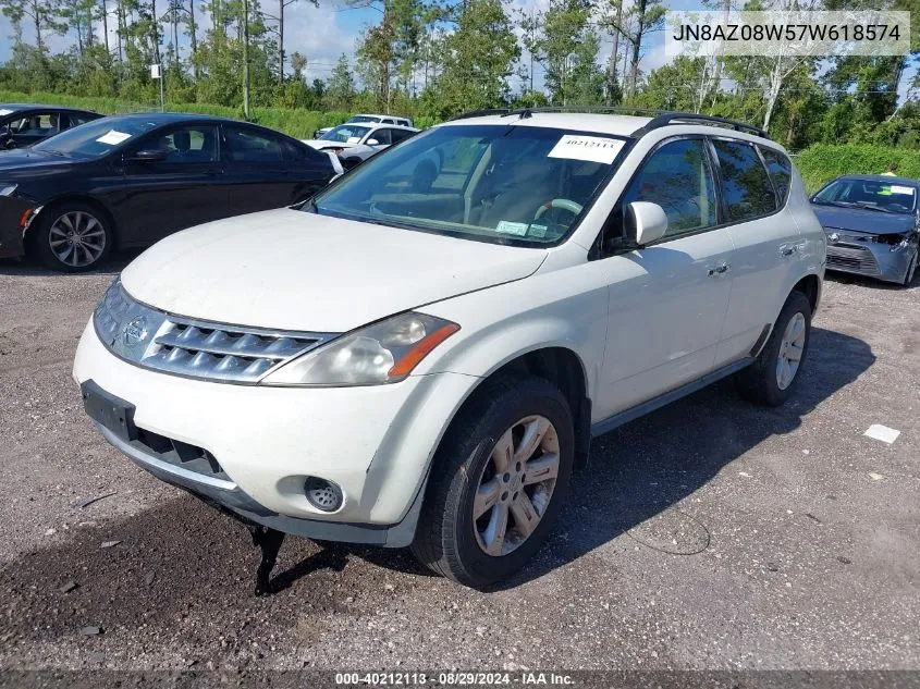 2007 Nissan Murano S VIN: JN8AZ08W57W618574 Lot: 40212113