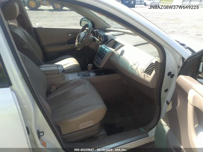 JN8AZ08W37W649225 2007 Nissan Murano Sl