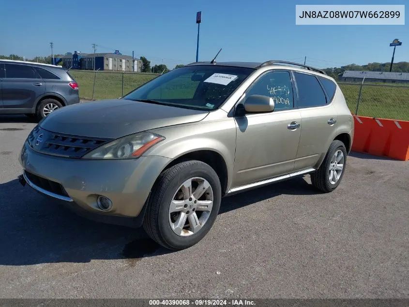 2007 Nissan Murano Sl VIN: JN8AZ08W07W662899 Lot: 40390068